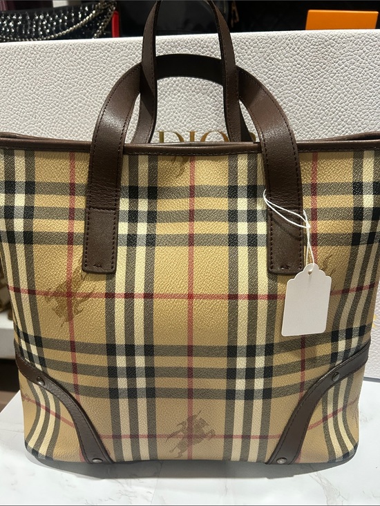 Burberry Handbags - Burberry Haymarket Classic Tote top handle bag